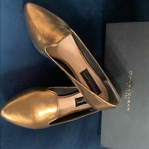 Donna Karan Crinkle Metallic Flats